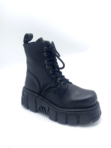 New Rock Boots Platform genuine leather 8 holes (soft, full-grain leather)