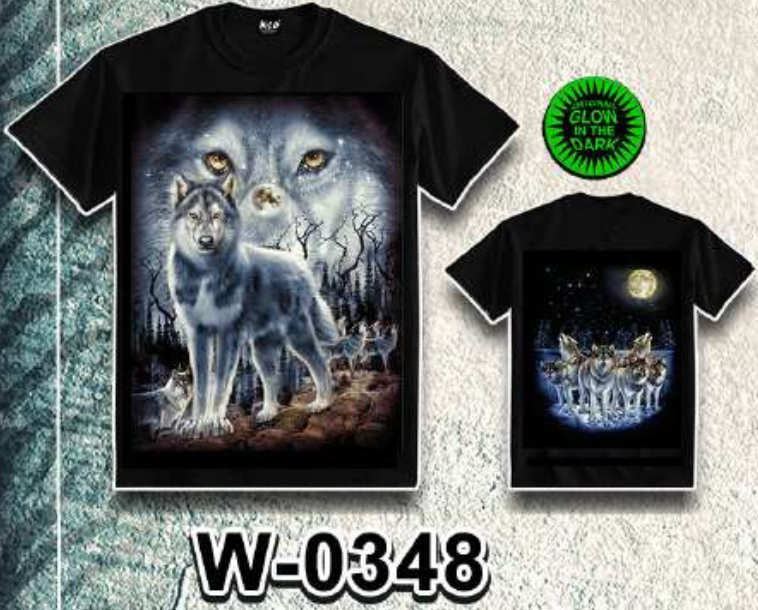 WILD - Glow in the Dark T-Shirt Wolf W-0348