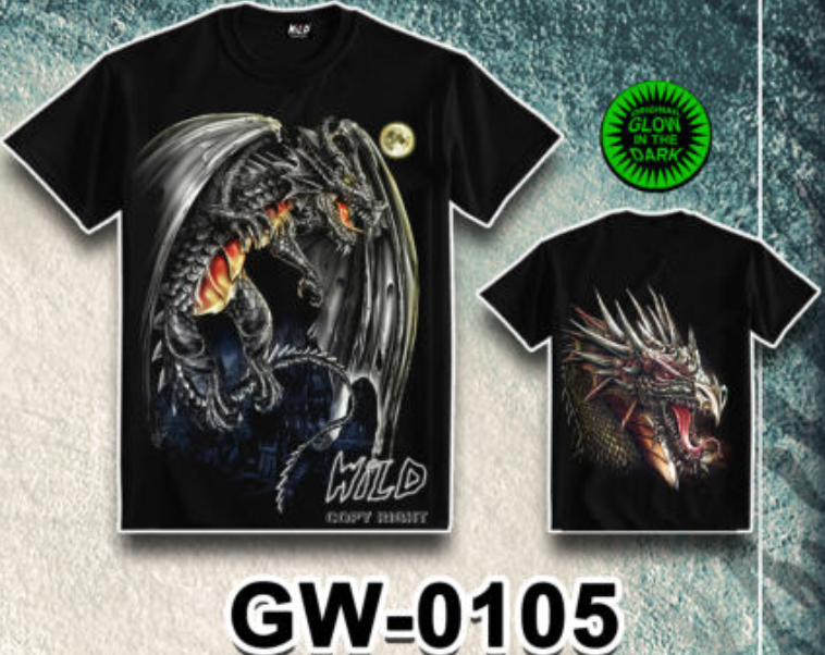 WILD - Glow in the Dark T-Shirt Drache GW-0105