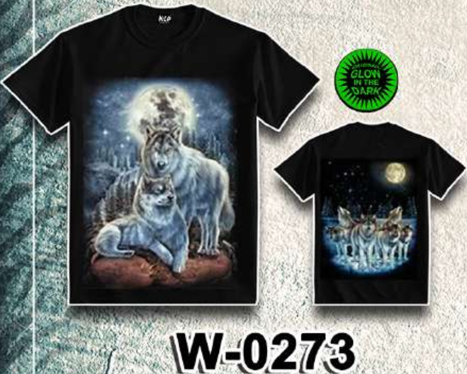 WILD - Glow in the Dark T-Shirt Wolf W-0273