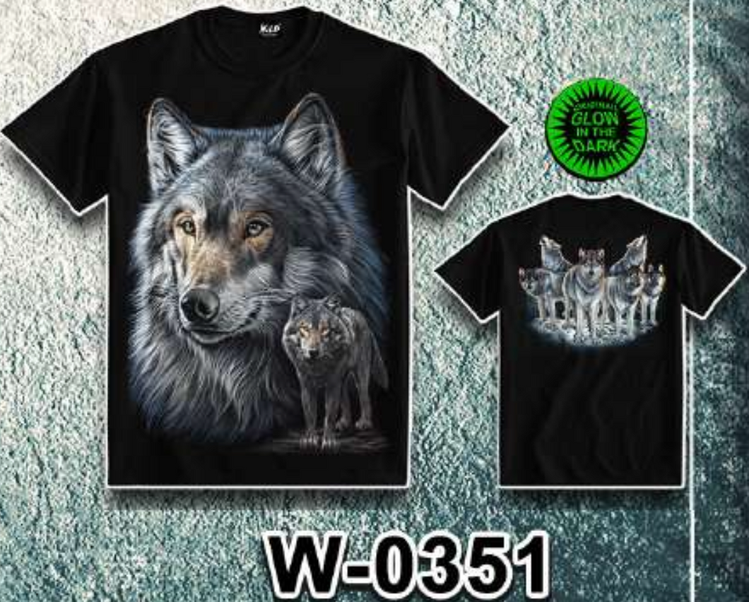 WILD - Glow in the Dark T-Shirt Wolf W-0351