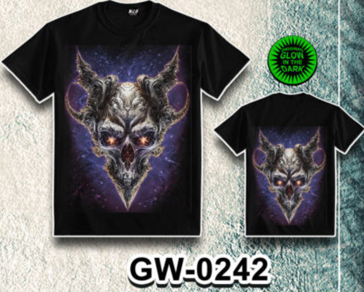 WILD - Glow in the Dark T-Shirt Skull Totenkopf GW-0242