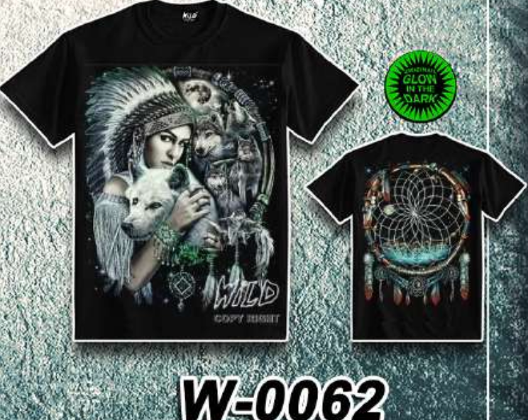 WILD - Glow in the Dark T-Shirt Wolf Frau W-0062