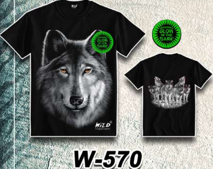 WILD - Glow in the Dark T-Shirt Wolf W-570