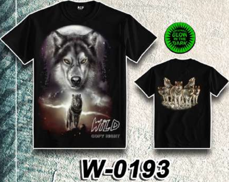 WILD - Glow in the Dark T-Shirt Wolf W-0193