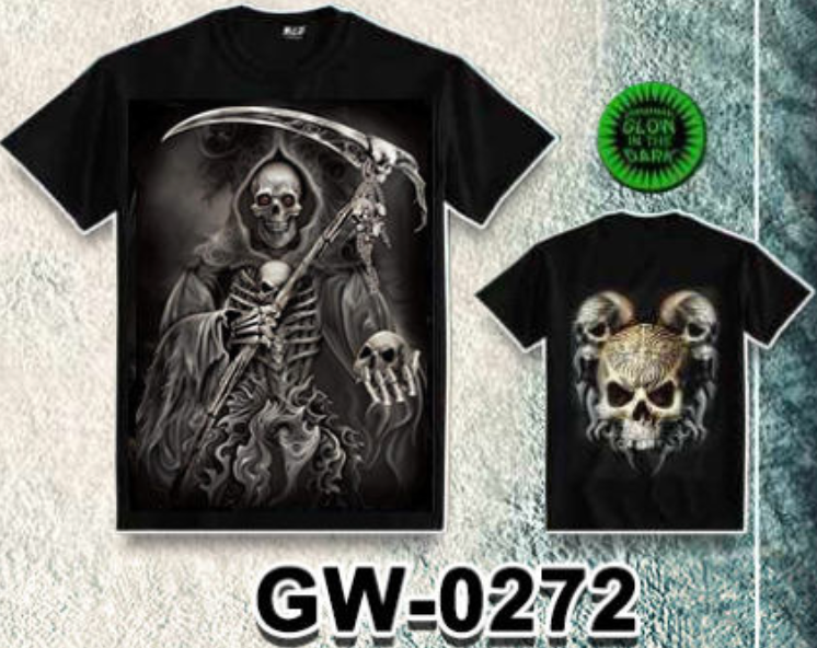 WILD - Glow in the Dark T-Shirt Totenkopf Skull GW-0272