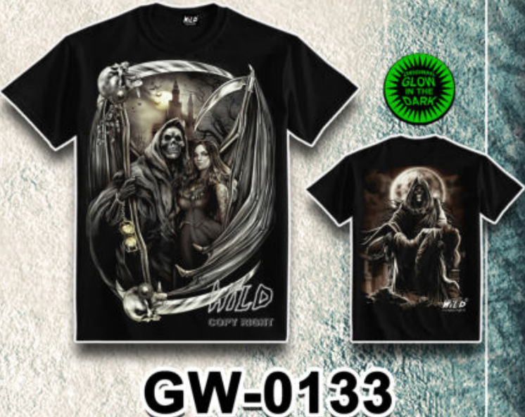 WILD - Glow in the Dark T-Shirt Totenkopf Frau GW-0133