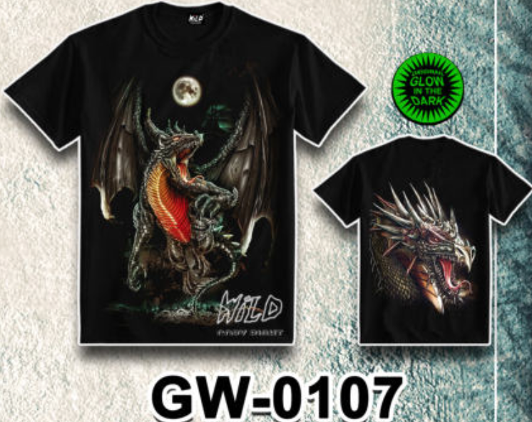 WILD - Glow in the Dark T-Shirt Drache GW-0107