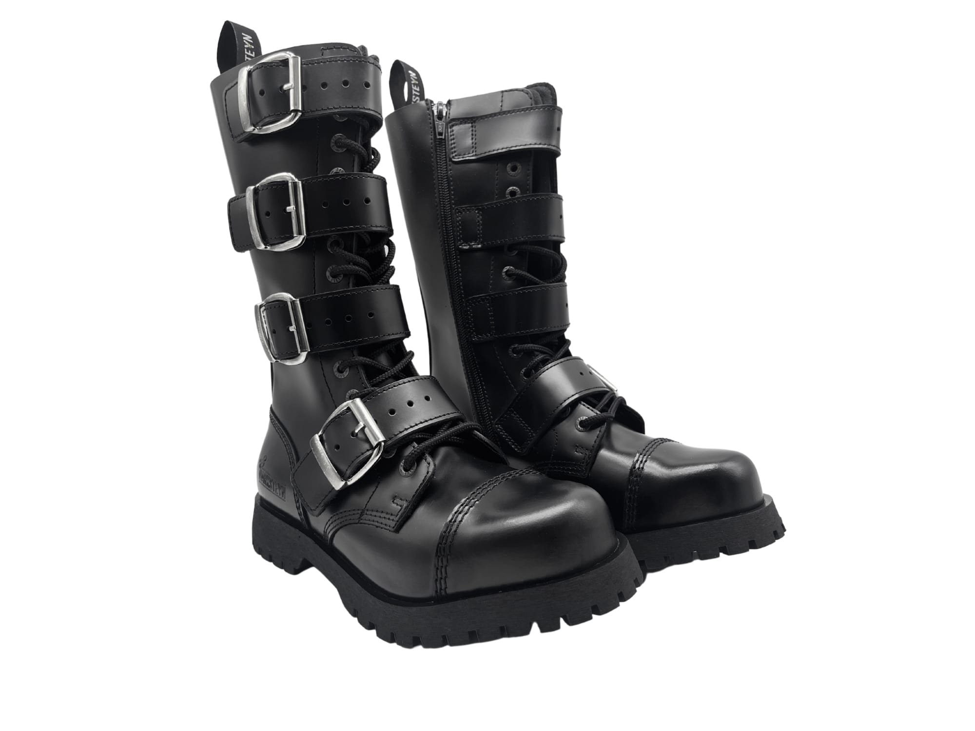 Darksteyn Schuhe 14 Eye 4 Buckle Ranger Premium Boots Black Springerstiefel