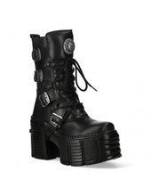 Lade das Bild in den Galerie-Viewer, New Rock M-TM005-C3 Plateau Echtleder Boots Schwarz MAX
