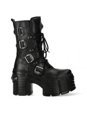 Lade das Bild in den Galerie-Viewer, New Rock M-TM005-C3 Plateau Echtleder Boots Schwarz MAX
