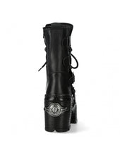 Lade das Bild in den Galerie-Viewer, New Rock M-TM005-C3 Plateau Echtleder Boots Schwarz MAX
