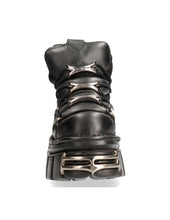 Load image into Gallery viewer, New Rock Platform Ankle Boots Metallic M-106-S1 Black
