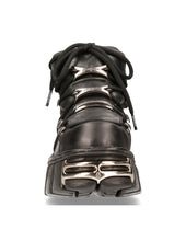 Lade das Bild in den Galerie-Viewer, New Rock Plateau Ankle Boots Metallic M-106-S1 Schwarz
