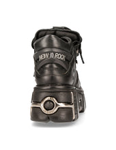 Load image into Gallery viewer, New Rock Platform Ankle Boots Metallic M-106-S1 Black
