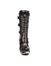 Lade das Bild in den Galerie-Viewer, New Rock Schuhe Damen- Stiefel Boots Schuhe Gothic M-MAG006-S1 Schnallen Punk Skull
