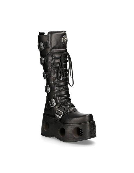 New Rock Schuhe High Boots M-272-S2 Stiefel Gothic Echtleder mit Sprungfeder