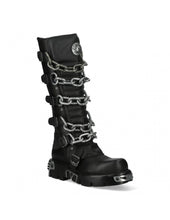 Lade das Bild in den Galerie-Viewer, New Rock Schuhe Shoes Boots Stiefel M-718-C2 Gothic Echtleder Ketten
