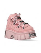 Lade das Bild in den Galerie-Viewer, New Rock Plateau Ankle Boots Metallic M-106-C158 Pink Rosa
