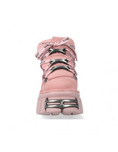 Lade das Bild in den Galerie-Viewer, New Rock Plateau Ankle Boots Metallic M-106-C158 Pink Rosa
