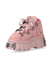 Lade das Bild in den Galerie-Viewer, New Rock Plateau Ankle Boots Metallic M-106-C158 Pink Rosa
