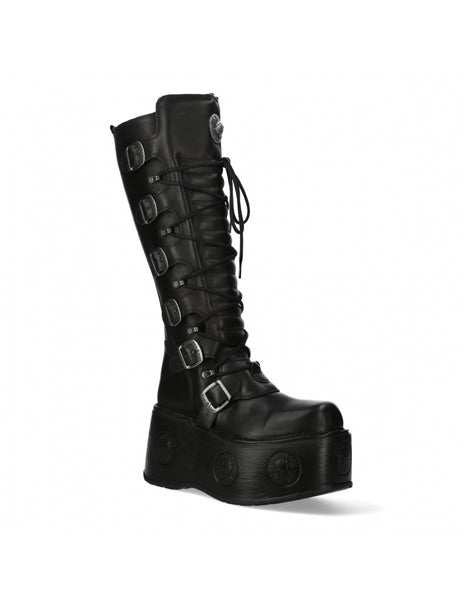 New Rock Schuhe High Boots M-272-C55 Stiefel Gothic Echtleder mit Plattform