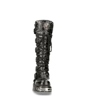 Lade das Bild in den Galerie-Viewer, New Rock Schuhe High Boots M-272-CZ35 Stiefel Gothic Echtleder Vintage Flower Brokat
