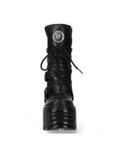 Lade das Bild in den Galerie-Viewer, New Rock M-TM005-C3 Plateau Echtleder Boots Schwarz MAX
