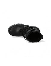 Lade das Bild in den Galerie-Viewer, New Rock M-TM005-C3 Plateau Echtleder Boots Schwarz MAX
