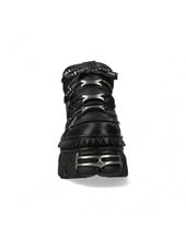 Lade das Bild in den Galerie-Viewer, New Rock Plateau Ankle Boots Metallic M-WALL106-S30 Schwarz Exklusiv
