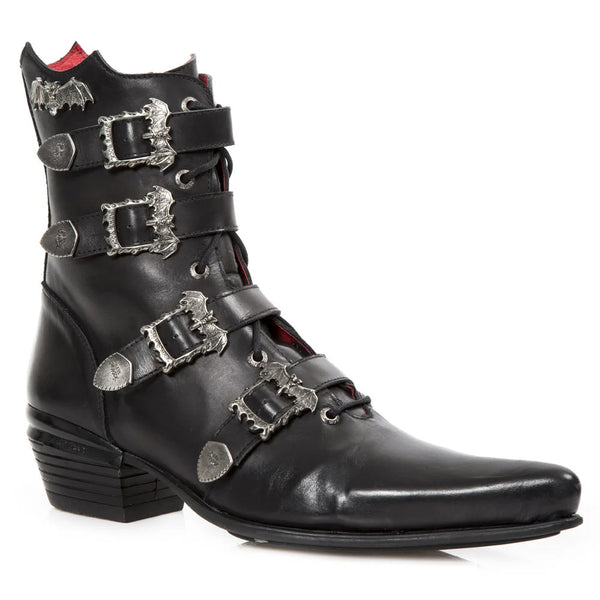 New Rock Schuhe 4 Schnallen Stiefel Pikes M-WST055-C1