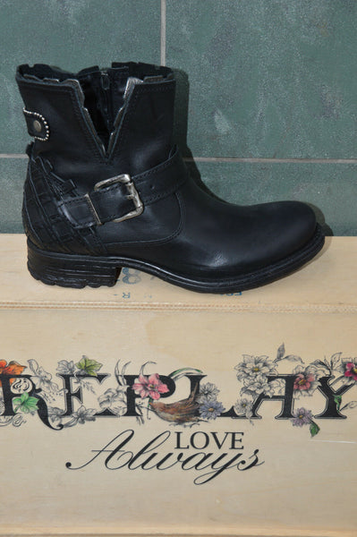 Replay Damenschuhe Stiefelette Shoes Schuhe Boots Leder Black Schwarz