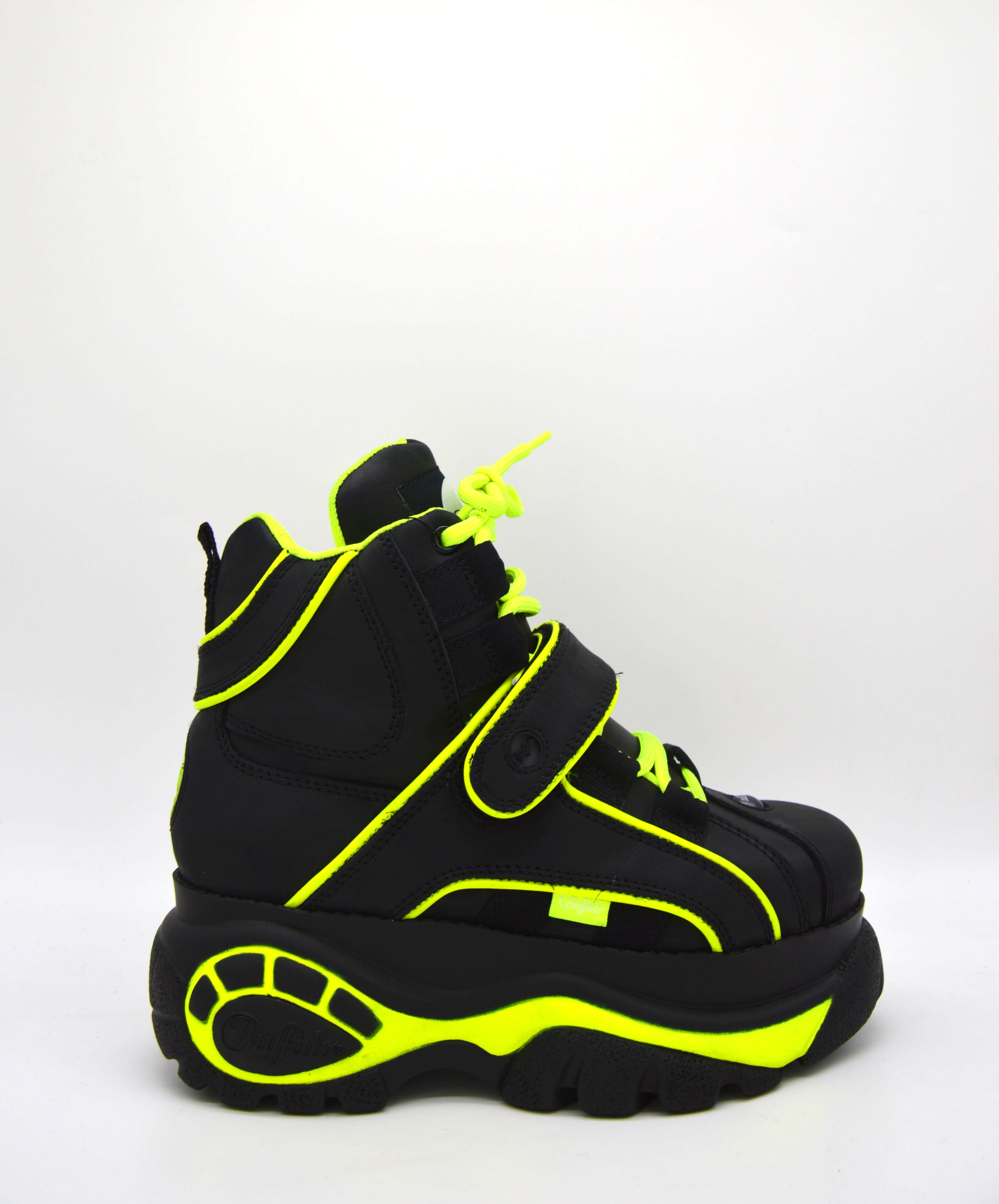 Buffalo London Classic Boots Shoes Platform Shoes 90s NEON Yellow 1348 ModeRockCenter