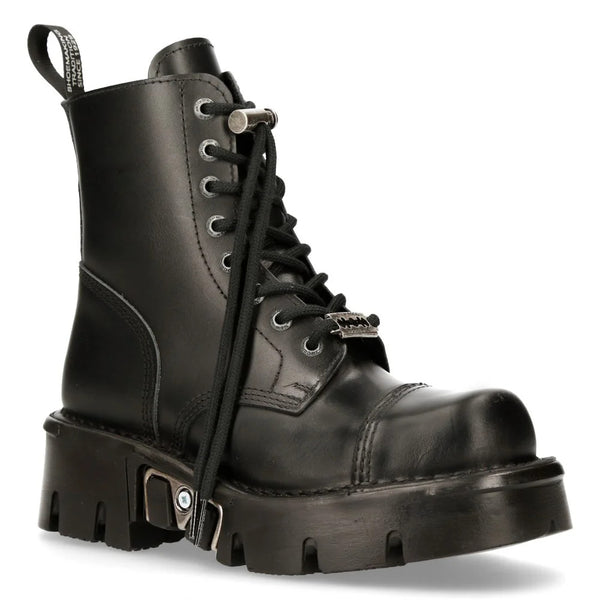 New Rock Boots Shoes M-NEWMILI083-S23 Leather Black Black Unisex