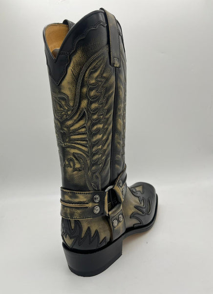 Sendra Stiefel Western Cowboystiefel Biker Boots 6341 Florentic Negro Denver Handmade