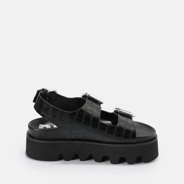 Buffalo Platform Croc Sandal Vegan Black